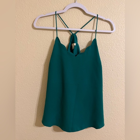 J. Crew scalloped Cami Green Size 2 - Picture 3 of 13